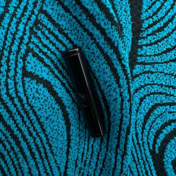 Ali Miles Jacket Top Size XL Blue Black 3/4 Sleeves Stretch Artsy Statement Boho - Picture 5 of 11